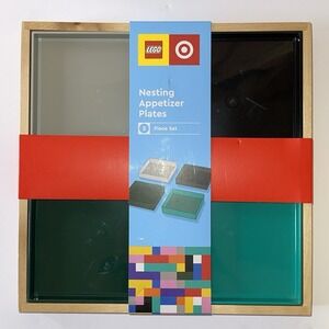 5pc Nested Square Tray Set Gray/Black/Teal/Green LEGO Collection‎ x Target